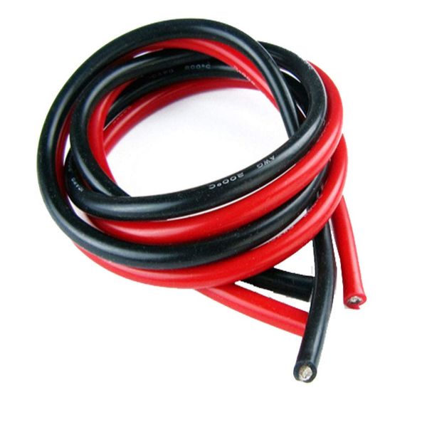 Yiqigou 2M Flexible Silicone Wire 10AWG 12AWG 14AWG 16AWG 18AWG 20AWG 24AWG RC Cable Lead Flexible Copper Cable (1M Black Silicone Wire + 1M Red Silicone Wire) (10AWG)