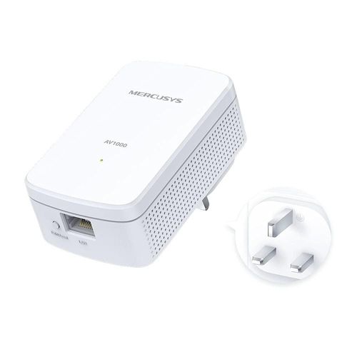 Mercusys AV1000 Gigabit Powerline Starter Kit, Data transfer speed Up To 1000 Mbps, Ideal for 4K streaming, online gaming and graphics-intensive applications No Configuration required (MP500 KIT)