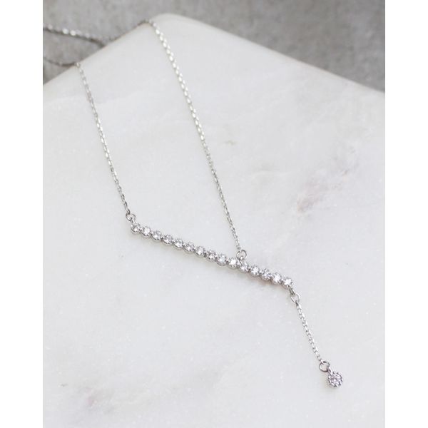 Tilted Stick Silver Necklace