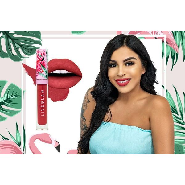 LiveGlam KissMe Lipstick Let's Flamingle 2.8 ml gloss peach nude NEW Live Glam