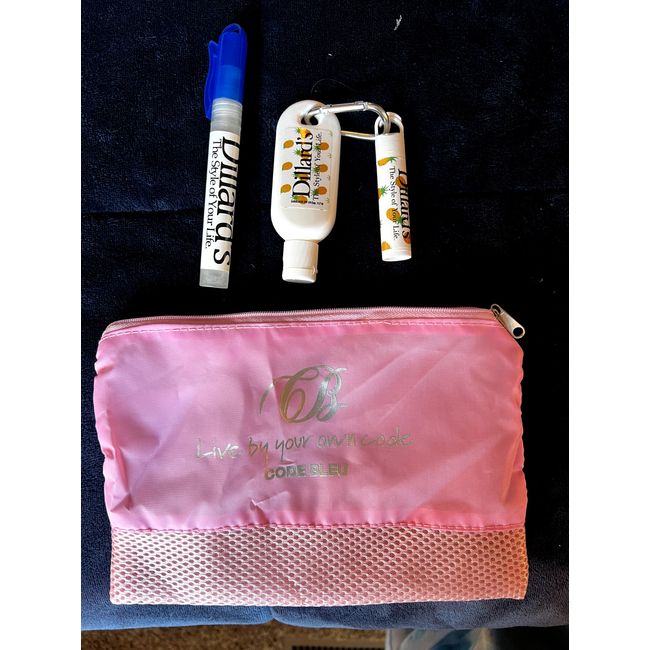 Code Blue Bag Dillards Lip balm Lotion and Spray Hand Sanitizer Buy It Now