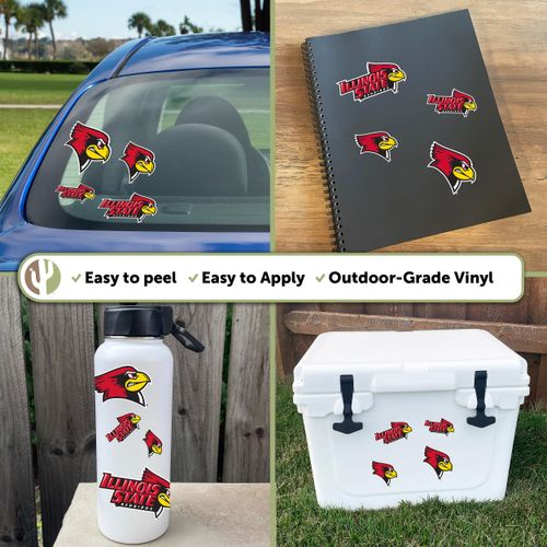 Illinois State University Sticker Redbirds ISU Stickers Vinyl Decals Laptop Water Bottle Car Scrapbook T1 (Type 1-1)
