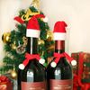 LOOGI Mini Santa Hats Santa Scarf 10pcs, Small Santa Hats Christmas Scarf for Wine Bottles Crafts Ornaments Decor