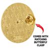 Golf Lapel Pins, Gold Chenille Golf Ball Pin, 1 Pack