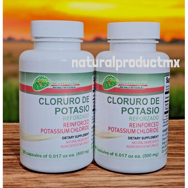 (2) Potassium Chloride ✅ 180 Capsules Cloruro de Potasio by Plantimex