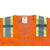 Safety Main Premium High Visibility Surveyor Vest Solid Front Mesh Back, 5 Pack, Medium, Orange