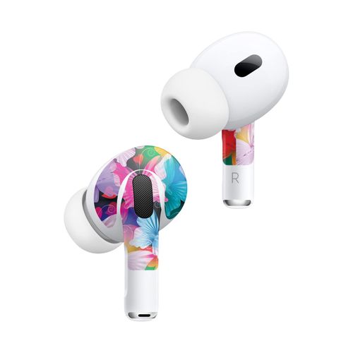 MightySkins (2 Pack) Skins Compatible with Apple AirPods Pro 2 - Prismatic Butterflies | Protective, Durable, and Unique Vinyl Decal wrap Cover | Easy to Apply and Change Styles | Made in The USA