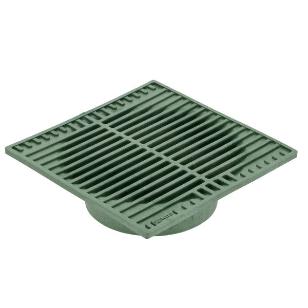 NDS Square Grate, Fits Spee-D Catch Basin Drain & 6 in. Drain Pipes & Fittings, 9 in., Green Plastic