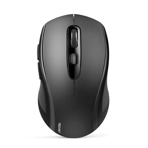 TECKNET Bluetooth Mouse, 4000DPI Wireless Mouse for Laptop 2-in-1(BT 5.0/3.0+2.4Ghz) Computer Portable PC Mice Wireless with USB Receiver for Mac (USB-A+Bluetooth, Black)