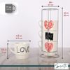 Stackable 11 oz Coffee Cups With Stand Love Designs - Set of 4