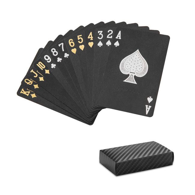 Playing Cards Professional Poker Cards, Black Diamond Waterproof Plastic Standard Playing Card Decks Designer Novelty (1 Deck of Cards)