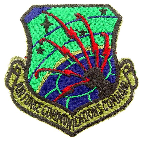 United States Air Force USAF Communications Command Embroidered Patch, with Iron-On Adhesive (Subdued)