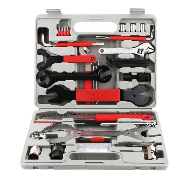 44PC MULTI-FUNCTION BICYCLE BIKE REPAIR TOOL KIT HOME MECHANIC TOOLS BOX US