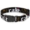 Buckle-Down 6-9" Cali with Grizzly Bear Plastic Clip Collar, Narrow Small