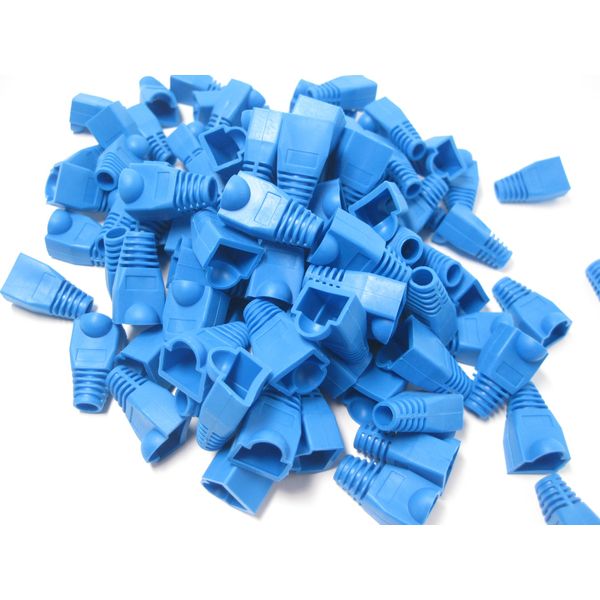 Idomise Color Choice RJ 45 LAN Cable Connector Cover 100 Pieces Set (Blue)