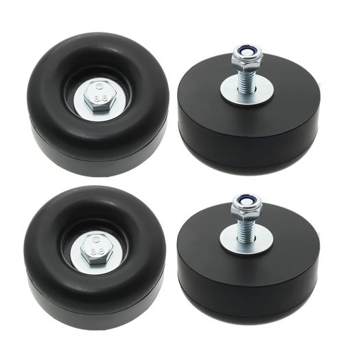 PWEOW Heavy Duty Rubber Anti Vibration Feet for Generators, Pressure Washers, Air Compressors and Pumps Rubber Foot Pads,1 X 2.5 in,with Screw Kits, 4-Pack