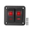 X AUTOHAUX 2Gang Rocker Toggle Switch Panel 5Pin on OFF Pre-Wired with Red LED