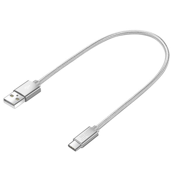 SILCOSTAR USB C -Type C- Braided Data Sync & Fast Charging Cable For Type C Devices (White, 30CM)