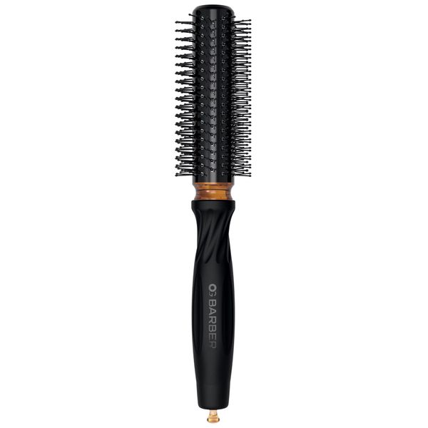 Olivia Garden OG Barber round brush with Ceramic Coated Barrel, quick drying and v-shaped bristles for easy styling on men hair, 1 inch