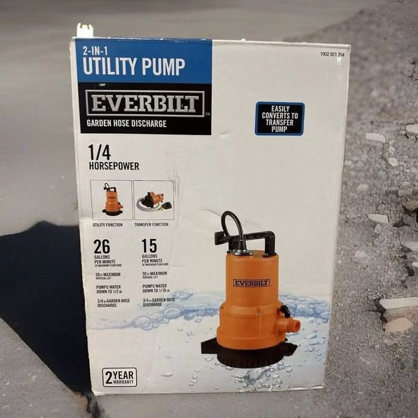 everbilt 1/4 hp 2-in-1 utility pump Garden Hose Discharge