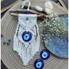 EVIL EYE MACRAME WALL TAPESTRY, HANDMADE WALL HANGING,Evil Eye Protection Amulet