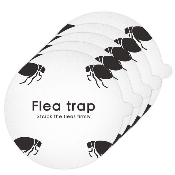 SANON Flea Trap Refill, 5Pcs Flea Killer Sticky Discs Replacements Pest Control Glue Sticker Pads for Pet House Carpet Living Room Bedroom Hallway (Round)