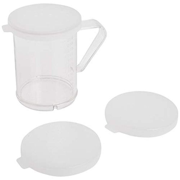 Winco Winware 10-Ounce Polycarbonate Dredge with 3 Snap-on Lids, 1 Count (Pack of 1), Plastic