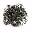 100pcs Barrel Swivel with Safty Snap Connector Fishing Tackle Box Kit,Size 6#,8#,10#,12#,14#
