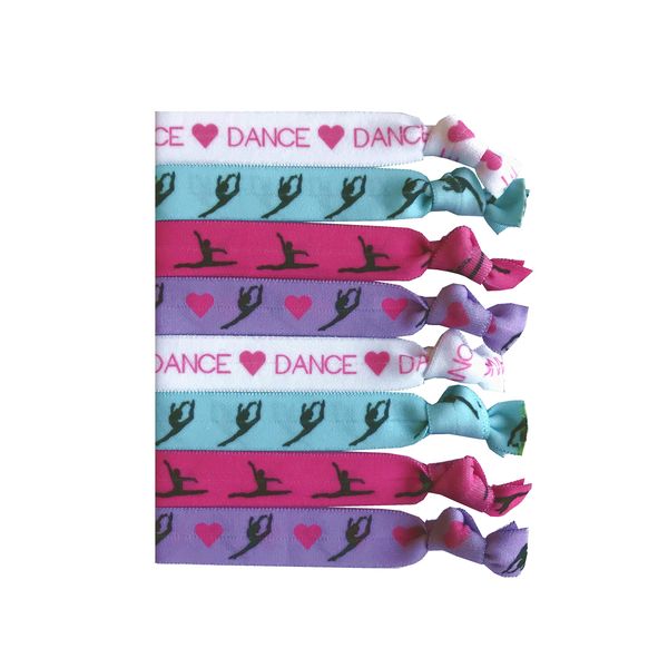 8 Piece Dance Gift Hair Elastics - Dance Gifts for Girls, Dancer Gifts, Ballet Gifts, Ballet Gifts for Girls, Dance Accessories for Dancers, Women, Girls, Dance Teachers, Dance Classes