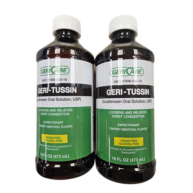 Gericare Chest Congestion Guaifenesin Syrup Sugar Free 16oz ( 2 bottles ) ^