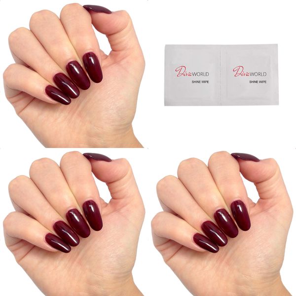Bluesky Ox Blood Red Nail Polish - A39 UV/LED Soak Off Gel Nail Polish 10ml + 2 Diva World ® Shine Wipes for FREE