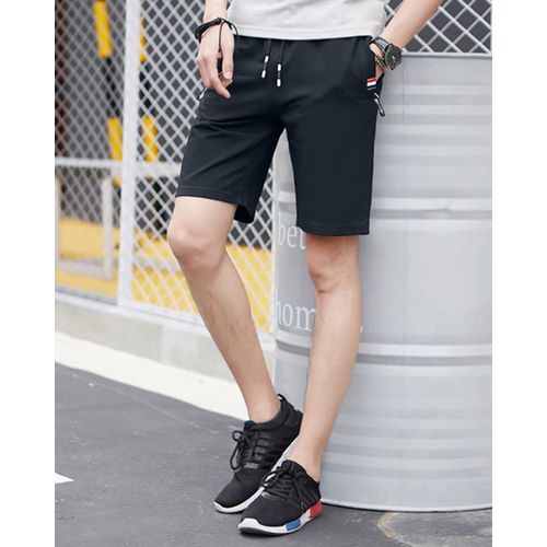 LVCBL Men's Summer Casual Cotton Shorts with Drawstring M-3XL, navy