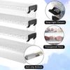 BTSKY 4 Pack Clear Storage Containers Pencil Boxes - Multi-functional Home/Office Rectangle Plastic Stationery Cases, Stackable Transparent Utility Organizer, Black Button