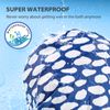 INNELO Luxury Shower Cap, Reusable Upgrade Waterproof Caps for Women, Adjustable Cap Hair with Satin Lined, All Styles Blue