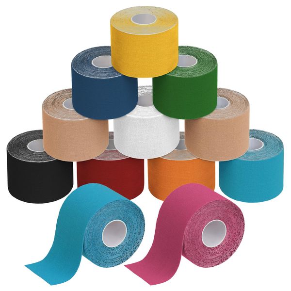 Kinesiology Tape 5 m x 5 cm Available in Various Colours by Alpidex, multi-coloured