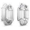 Swarovski Lucent hoop earrings, Octagon shape, Small, White