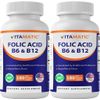 2 Pack Vitamatic Folic Acid B12 B6 180 Fast Dissolve Tablets