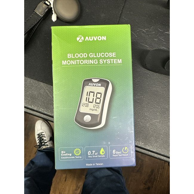 Auvon Blood Glucose Monitoring System with Test Strips New Open Box