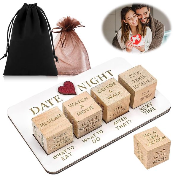 Date Night Dice Couples Gift Ideas, Decision Dice, Valentine's Day Gifts for Girlfriend or Boyfriend, Romantic Date Night Ideas for Him and Her, Anniversary Christmas Birthday Gifts for Husband Wife