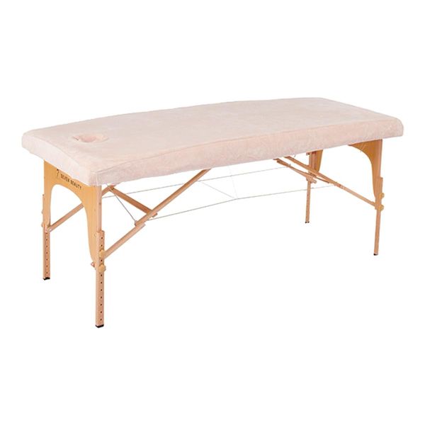Microfiber Perforated Massage Bed Cover Width 65-75cm Length 180-190cm Beige
