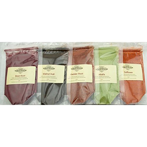 Natural Colorants Sampler - 5oz - for Soap Making and Cosmetics. Beet Root, Black Walnut Hull, Madder Root, Alfalfa, Safflower. Soap Supplies.