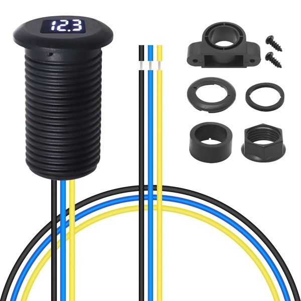 Recoil MDV Super Mini Waterproof LED Display Voltmeter Flush or Surface Mount