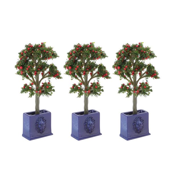 VGEBY Miniature Dollhouse Plants, 3PCS Artificial Fruit Tree Model for 1:12 Scale Dollhouse Decoration Accessory Dollhouse Fruit Tree Dollhouse Plants