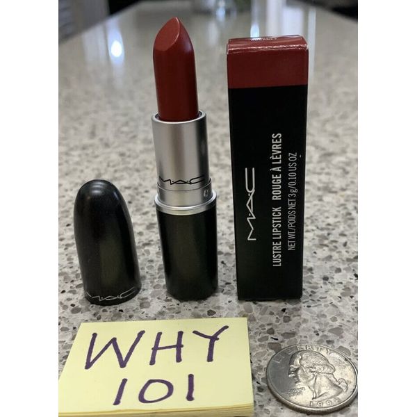 MAC Lustre Lip Care Lipstick 510 LADY BUG (Med Deep Red) Lustrous Finish $19