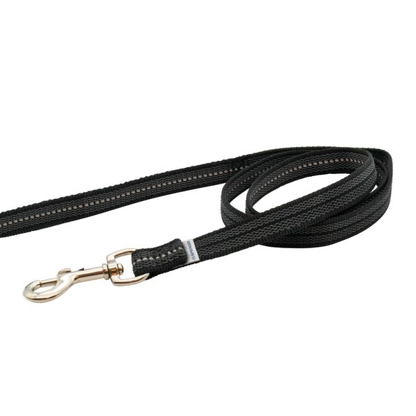 Gummierte Leine ohne Handschlaufe - schwarz, 200 cm (2 m)