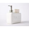 Mud Pie Soap Pump Wash Sponge Holder, White, 6 1/4" x 7"