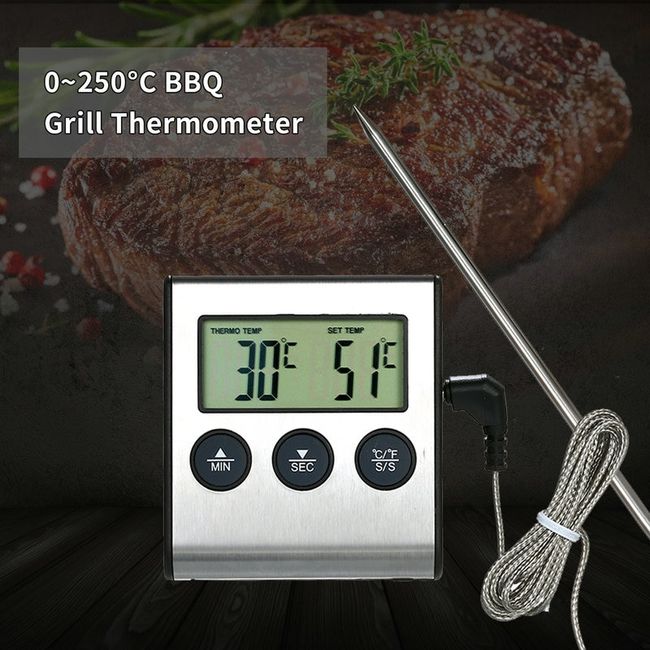 Digital Food Thermometer Kitchen BBQ Baking Thermometer Oven Meat