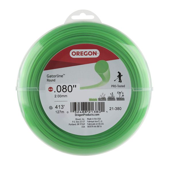 Oregon Gatorline 1-pound Round String Trimmer Line of .080-inches x 413-feet – Fits Most Trimmer Types (21-380)