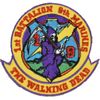 USMC 1ST FIRST BN BATTALION 9TH NINETH MARINES THE WALKING DEAD PATCH VET 1/9