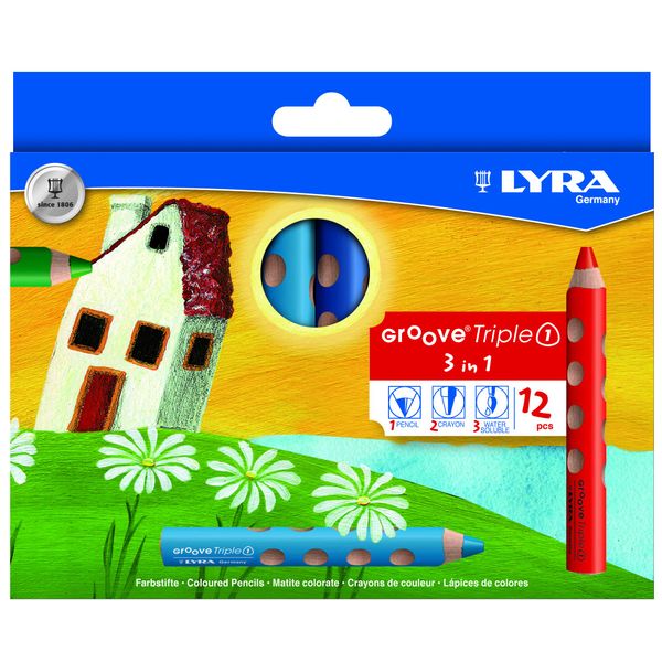 Lyra Groove Triple Watercolor Pencil Color Set, Pack of 12 (3831120)